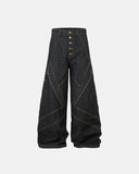 Stitching Button Up Baggy Jeans | Inflation Streetwear INFLATION