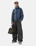 Faux Fur Padded Boxy Denim Jacket | Inflation Streetwear