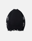 Distressed Cross Graphic Knit Sweater | Inflation Streetwear