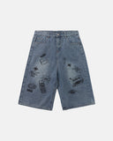 Washed Graffiti Longline Jorts | Inflation Streetwear INFLATION