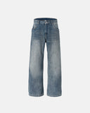 Washed  Bamboo Weave Baggy Bootcut Jeans | Inflation Streetwear