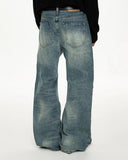Acid Wash Beaded Studded Flared Baggy Jeans | Inflation Streetwear INFLATION