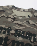 Camo Slogan Graphic Waffle T-Shirt | Inflation Streetwear