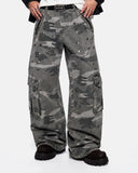 Studded Camo Wide Leg Cargo Pants | Inflation Streetwear
