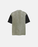 contrast sleeve washed streetwear tee