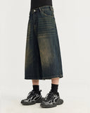 Acid Washed Longline Baggy Denim Jorts | Inflation Streetwear INFLATION