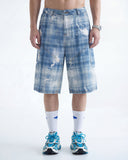 Tencel Washed Plaid Print Longline Shorts | Inflation Streetwear INFLATION