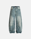 Deconstructed Bamboo Weave Baggy Jeans | Inflation Streetwear INFLATION