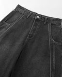 Rhinestone Stitching Barrel Jeans | Inflation Streetwear INFLATION