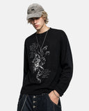 Graphic Henley Neck Drop-Shoulder T-Shirt | Inflation Streetwear