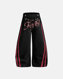 Printed Lace-Up Graphic Barrel Sweatpants | Inflation Streetwear