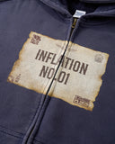 Graphic Distressed Washed Zip Up Hoodies | Infaltion Streetwear INFLATION