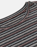 crew neck detail on retro striped long sleeve t shirt