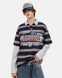 Retro Graphic Layered Polo T-Shirt | Inflation Streetwear