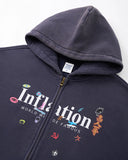 Graphic Acid Washed Zip Up Hoodies | Inflation Streetwear INFLATION