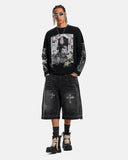 Distressed Portrait Graphic Waffle T-Shirt | Inflation Streetwear