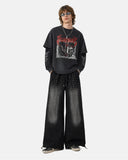 Monkey Wash Eyelet Wide Leg Sweatpants | Inflation Streetwear