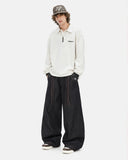 Belted Contrast Stitch Barrel Jeans | Inflation Streetwear