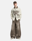 Retro Distressed Applique Shirt Jacket | Inflation Streetwear