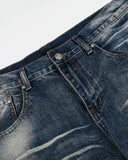 Whisker Wash Rhinestone Barrel Jeans | Inflation Streetwear