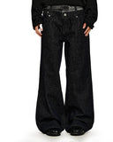 Double Waist Raw Denim Straight Leg Jeans | Inflation Streetwear INFLATION