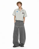 on-body view graffiti patch striped shirt with suit pants