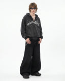 three quarter model view showing relaxed streetwear fit