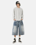 Whisker Wash Baggy Jorts | Inflation Streetwear