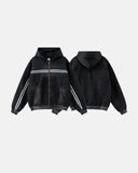 Striped Acid Wash Zip Up Hoodies | Inflation Streetwear INFLATION