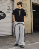 Washed Ribbon Wide Leg Sweatpants | Inflation Streetwear INFLATION