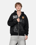 Retro Graphic Boxy Zip Up Hoodie | Inflation Streetwear