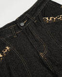 Gothic Cross Embroidery Barrel Jeans | Inflation Streetwear INFLATION