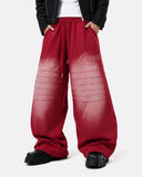 Faded Embroidered Script Barrel Sweatpants