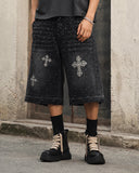 Rhinestone Straight Leg Jorts | Inflation Streetwear INFLATION
