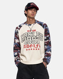 Retro Graphic Camo Raglan Waffle T-Shirt | Inflation Streetwear