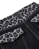 Leopard Patchwork Raw Straight-leg Jeans | Inflation Streetwear INFLATION