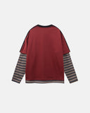 Retro Letter Print Layered Stripe T-Shirt | Inflation Streetwear INFLATION
