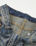 Leopard Detail Distressed Baggy Jeans | Inflation Streetwear