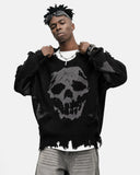 Distressed Skull Knit Sweater | Inflation Streetwear