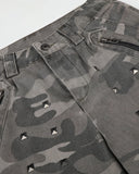 Studded Camo Wide Leg Cargo Pants | Inflation Streetwear