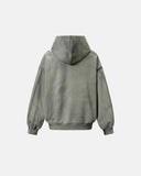 Dirty Washed Studded Boxy Zip Up Hoodie | Inflation Streetwear