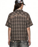 Plaid Script Embroidered Shirt | Inflation Streetwear INFLATION
