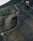 Dirty Wash Graphic Wide Leg Jeans | Inflation Streetwear