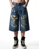 Heavy Washed Distressed Baggy Jorts | Inflation Streetwear INFLATION