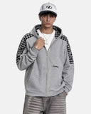 Plaid Panel Zip-Up Hoodie | Inflation Streetwear
