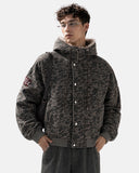 Camo Faux Fur Hooded Bomber Jacket | Inflation Streetwear