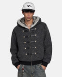 Striped Faux Fur Hooded Bomber Jacket | Inflation Streetwear