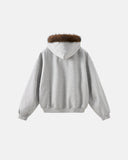 Faux Fur Collar Zip Up Hoodie Jacket  | Inflation Streetwear INFLATION