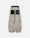 apricot leopard barrel jeans product back view