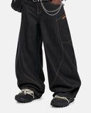 Back Script Graphic Barrel Jeans | Inflation Streetwear